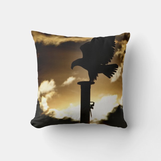"Eagle Sunset" Bald Eagle Wildlife Cushion (Front)