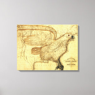 Eagle Superimposed on the United States Canvas Print