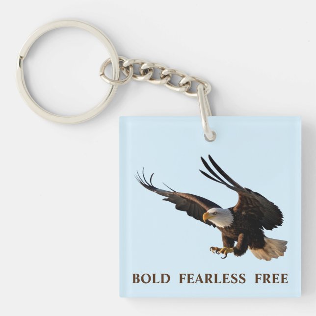 Eagle Swooping Down Keychain (Front)