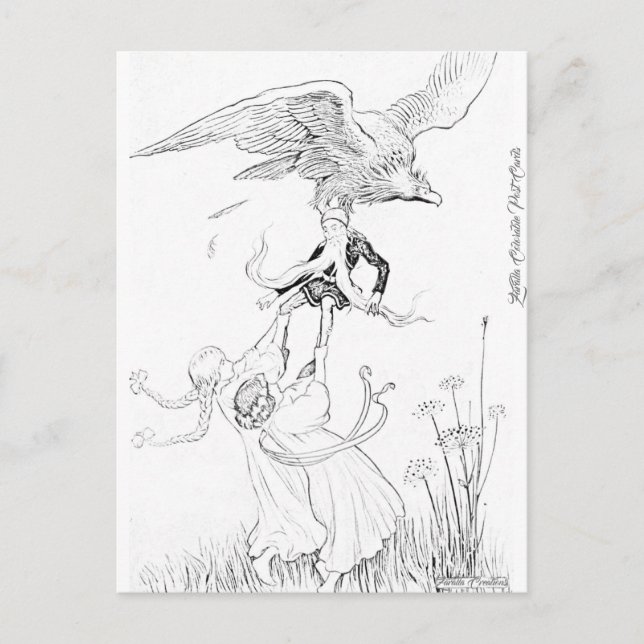 EAGLE TAKES WIZARD | Paintable Postcards© Postcard (Front)