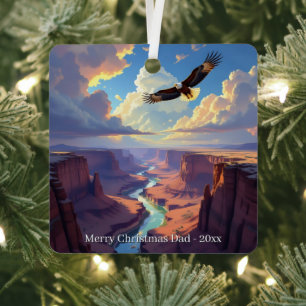 Eagle Themed Personalised Christmas Metal Tree Decoration