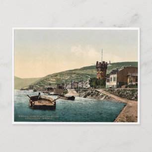 Eagle Tower and Niederwald, Rudesheim, the Rhine, Postcard