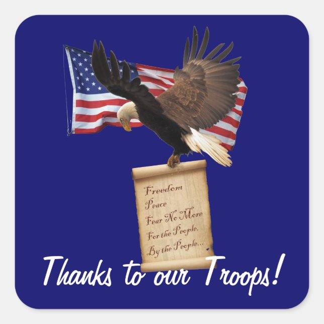 Eagle, US Flag, Freedom & Patriotic Stickers (Front)