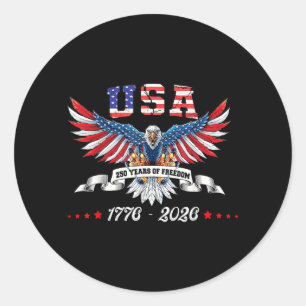 Eagle USA 250 Years 1776-2026 250th Independence Classic Round Sticker