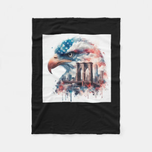 Eagle Usa Sticker Fleece Blanket