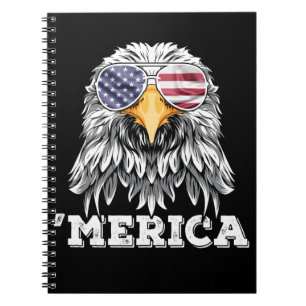 Eagle USA Sunglasses 4th of July American Flag Notebook