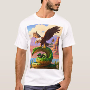 Eagle vs Snake on the Mountain" T-Shirt