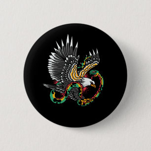 Eagle vs Snake Tattoo Design 6 Cm Round Badge