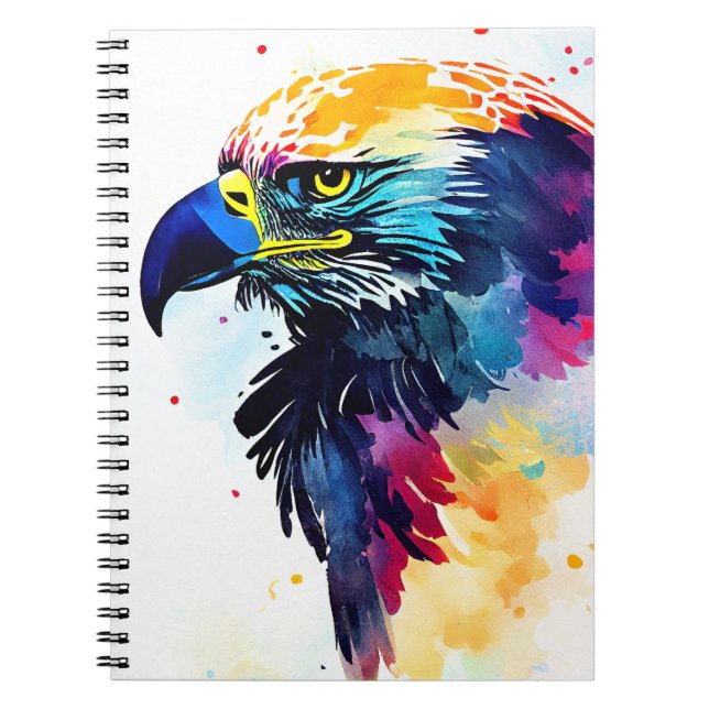 Eagle Wild Nature Animal Color Art Painting Notebook (Front)