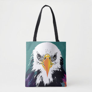 Eagle Wild Nature Animal Color Art Painting Tote Bag