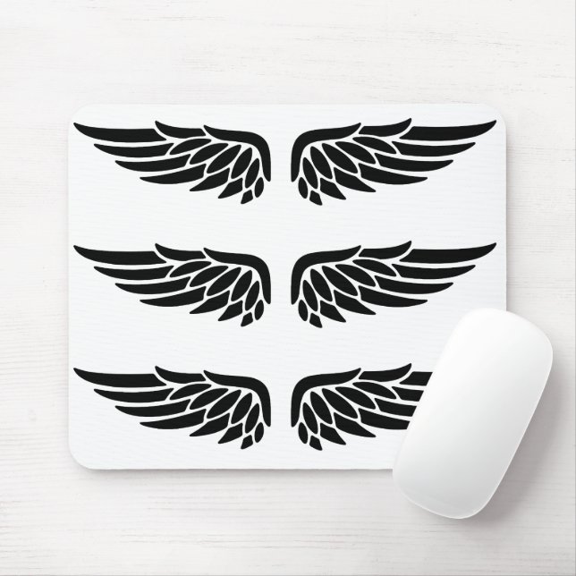 Eagle wing black&white theme mouse pad (With Mouse)