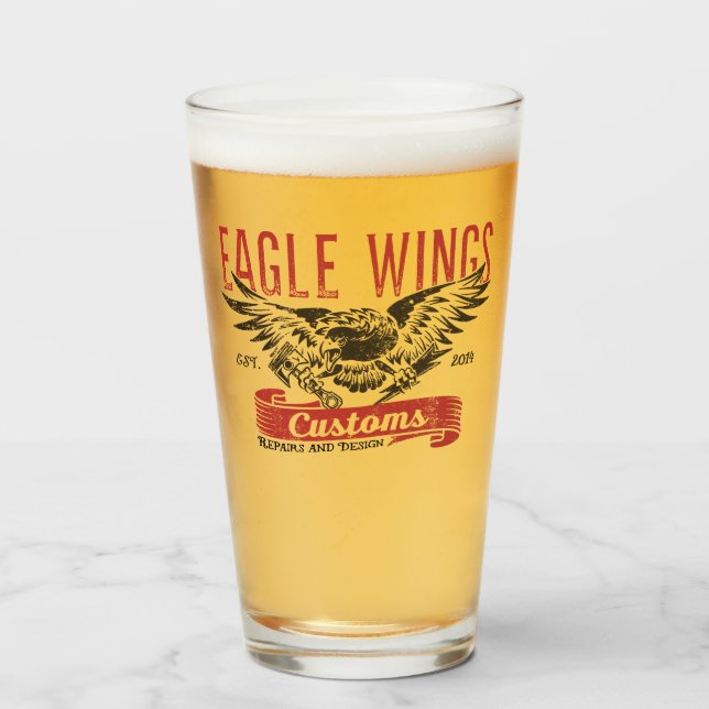 Eagle Wings Beer Glass (Front Filled)