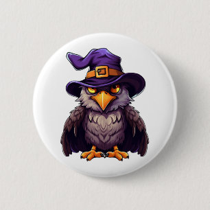 Eagle Witch Hat Funny Halloween Costume for Kids 6 Cm Round Badge