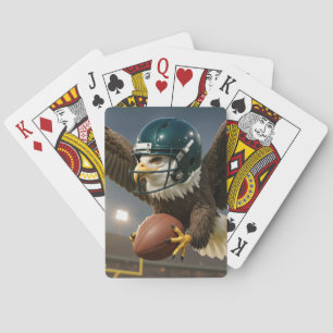 Eagle With a Football in a Sports Stadium Playing Cards
