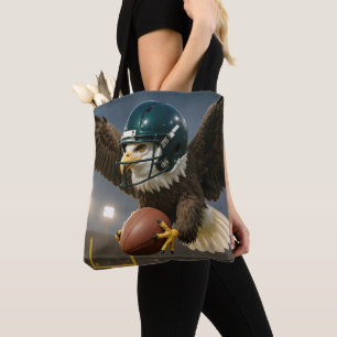 Eagle With a Football in a Sports Stadium Tote Bag