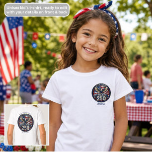 Eagle with American Flag 250th Anniversary Kid's T-Shirt