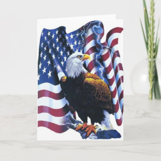 Eagle with American flag Card