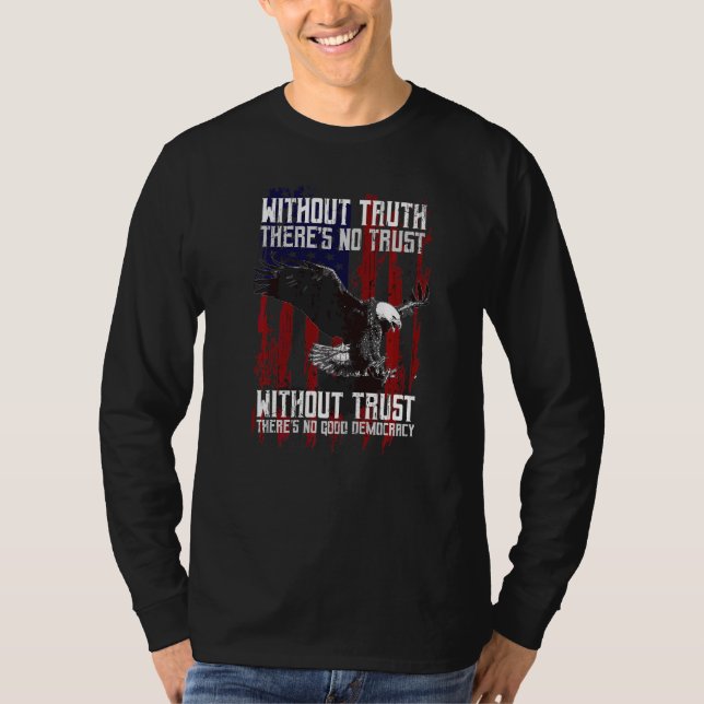 Eagle With American Flag T-Shirt (Front)