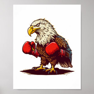 Eagle With Boxing Gloves For A Cool And Fierce Gra Poster