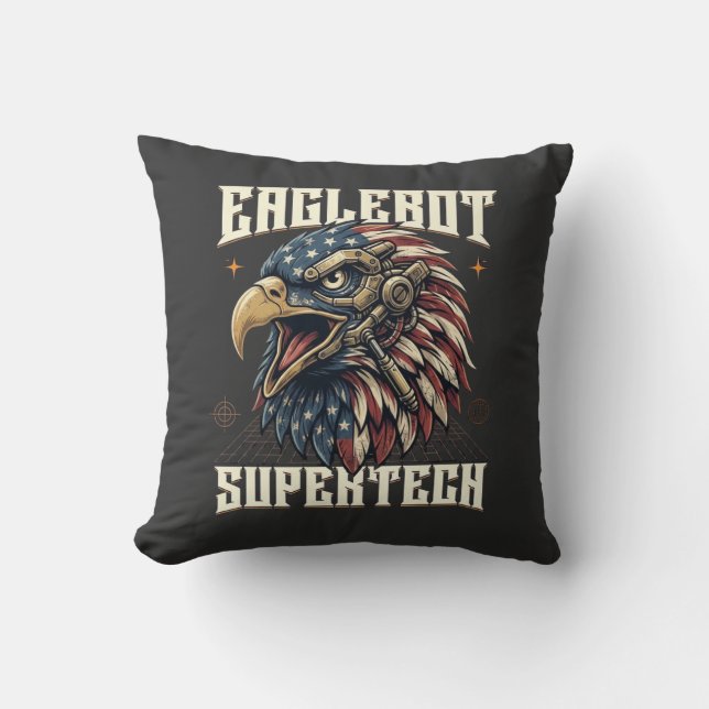 Eaglebot Supertech Cybernetic Patriotic Eagle Cushion (Front)