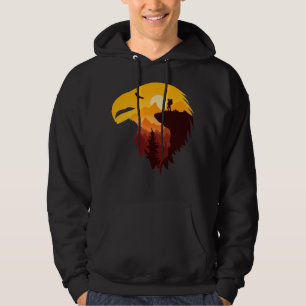 Eagles and beautiful landscape hoodie