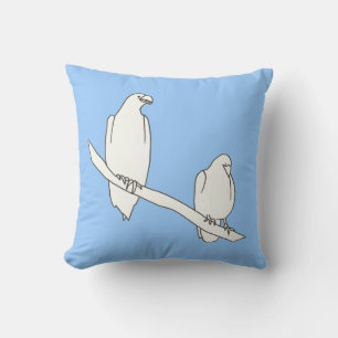 Eagles and Toucan Outline Drawing Pillow