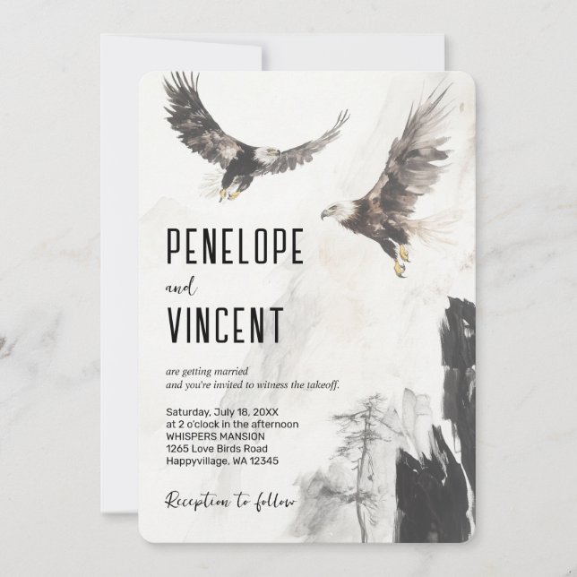 Eagles Flight 2 watercolor art  Invitation (Front)