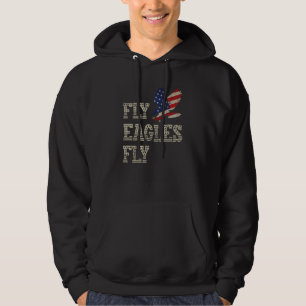 Eagles Fly Usa American Flag Distressed 1 Hoodie