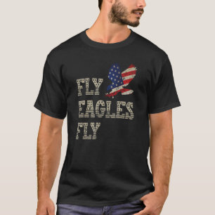 Eagles Fly Usa American Flag Distressed 1 T-Shirt