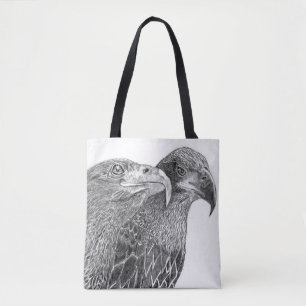 EAGLES HARRIET + M FURRY FEATHER & FRIENDS 2 SIDED TOTE BAG