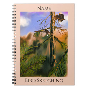 Eagles in Trees Personalised Text Birds Eye View Notebook