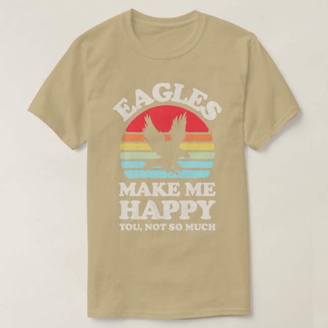 Eagles Make Me Happy Sunset Retro  for Men Women B T-Shirt (Design Front)