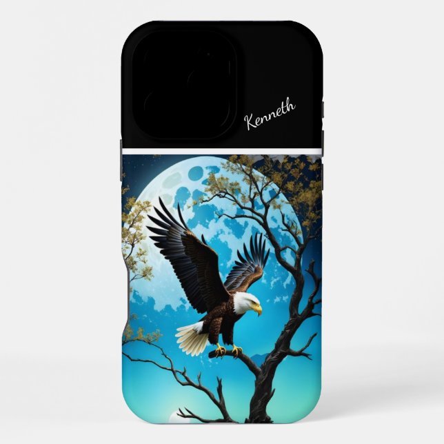 Eagle's Moonlit Vigil iPhone Case (Back)
