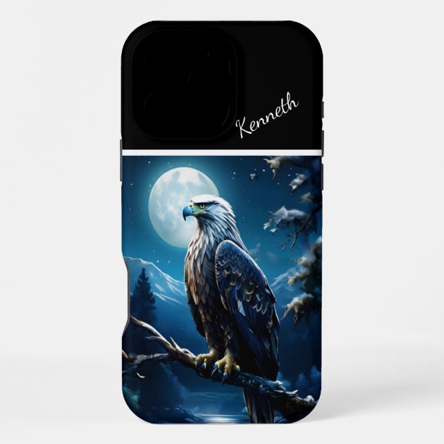 Eagle's Moonlit Watch iPhone Case (Back)