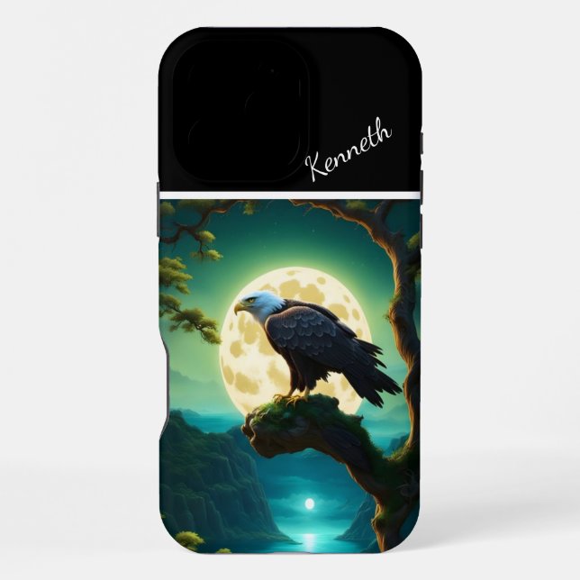 Eagle's Moonlit Watch iPhone Case (Back)