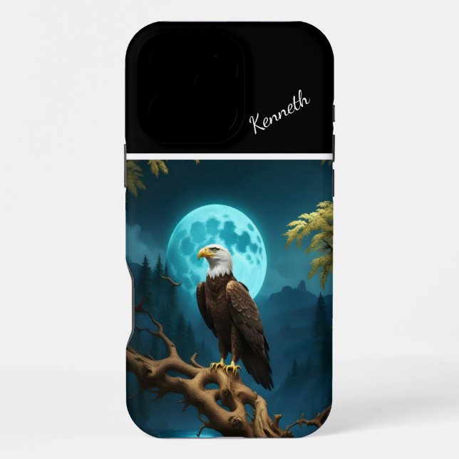 Eagle's Moonlit Watch iPhone Case (Back)