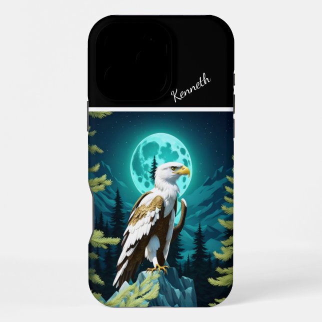 Eagle's Moonlit Watch iPhone Case (Back)