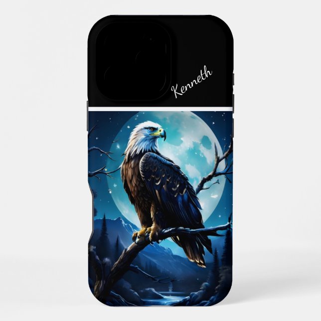 Eagle's Moonlit Watch iPhone Case (Back)