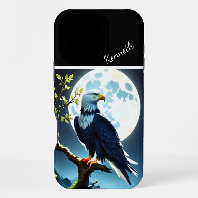 Eagle's Moonlit Watch iPhone Case (Back)