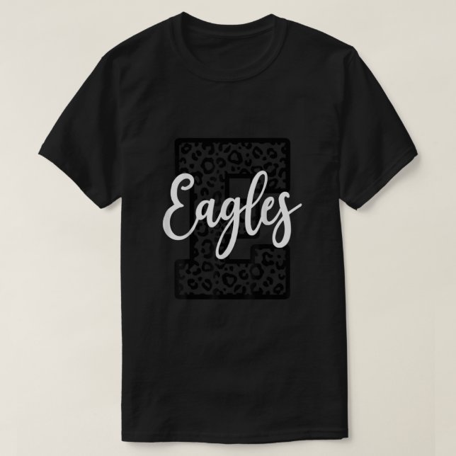 Eagles School Spirit Mascot Leopard Cheer Fan Game T-Shirt (Design Front)