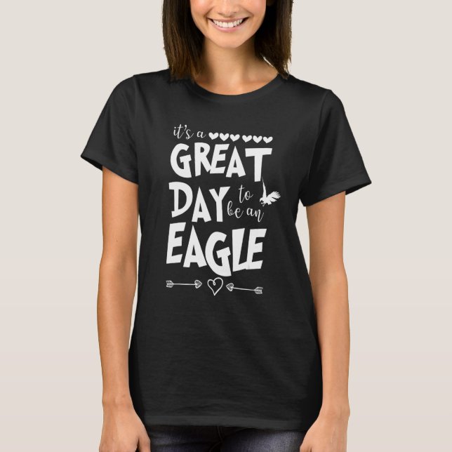 Eagles School Sports Fan Team Spirit Mascot   T-Shirt (Front)