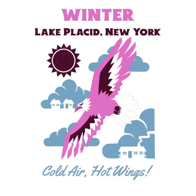 Eagle's Watch: Winter Wilderness Camp (Majestic eagle soars over a snow-covered camp, capturing the wild essence of a winter adventure.)