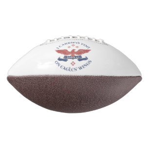 Eagle's Wings Scripture Exodus 19:4 Red/Blue Football