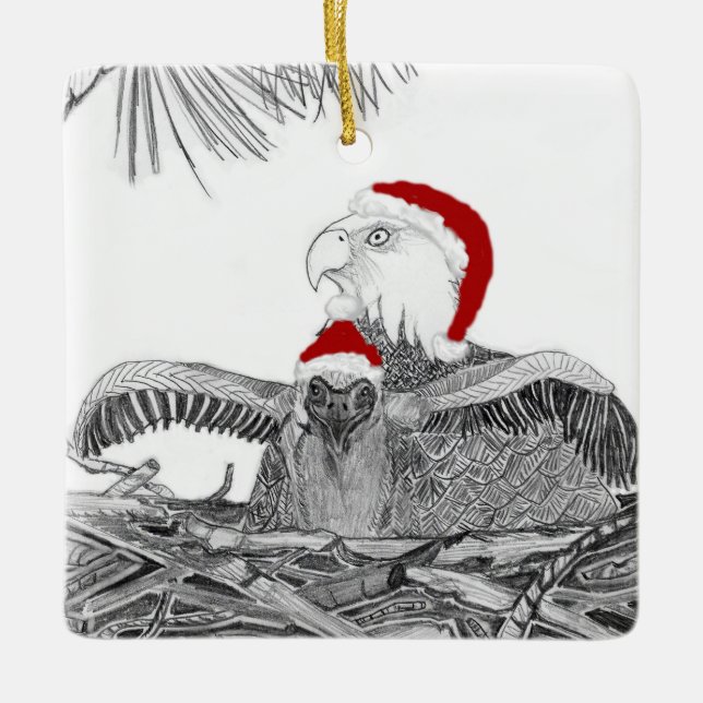 Eaglet E9 In The Nest Christmas Ornament (Front)
