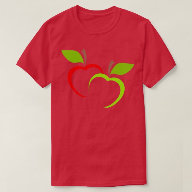 Eapple Funny Red Apple Vintage Funny T-Shirt (Design Front)
