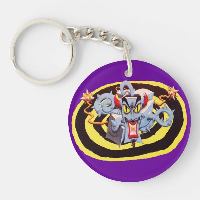 Ear Assaulting Wicked Mad Devil Sound System Key Ring (Front)