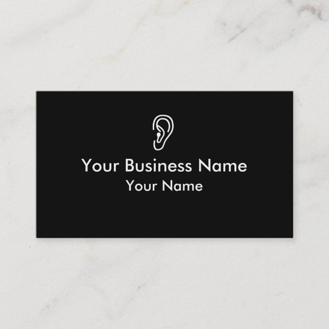 Ear black white business cards (Front)