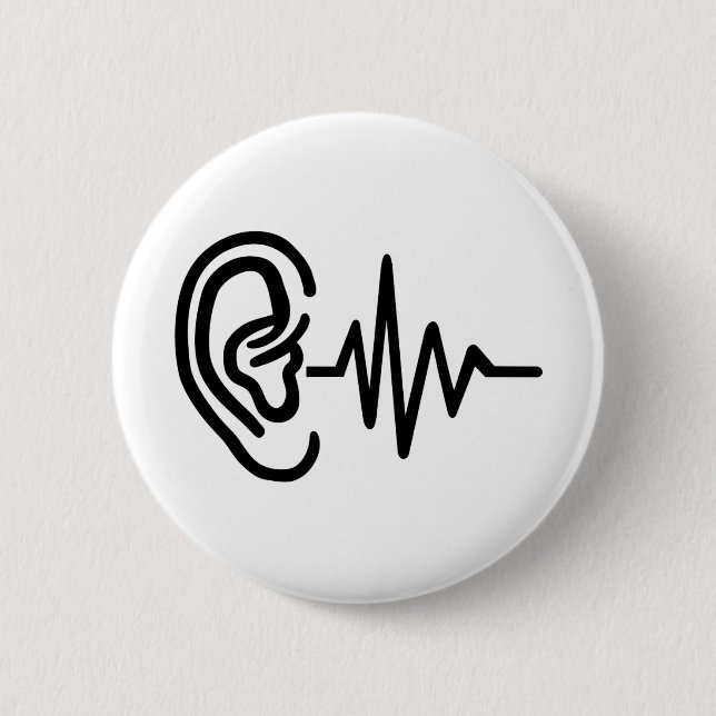 Ear frequency 6 cm round badge (Front)