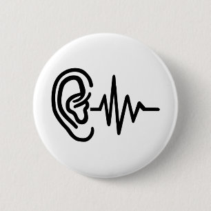 Ear frequency 6 cm round badge