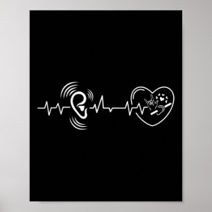 Ear Heartbeat Hand sign language hearing loss awar